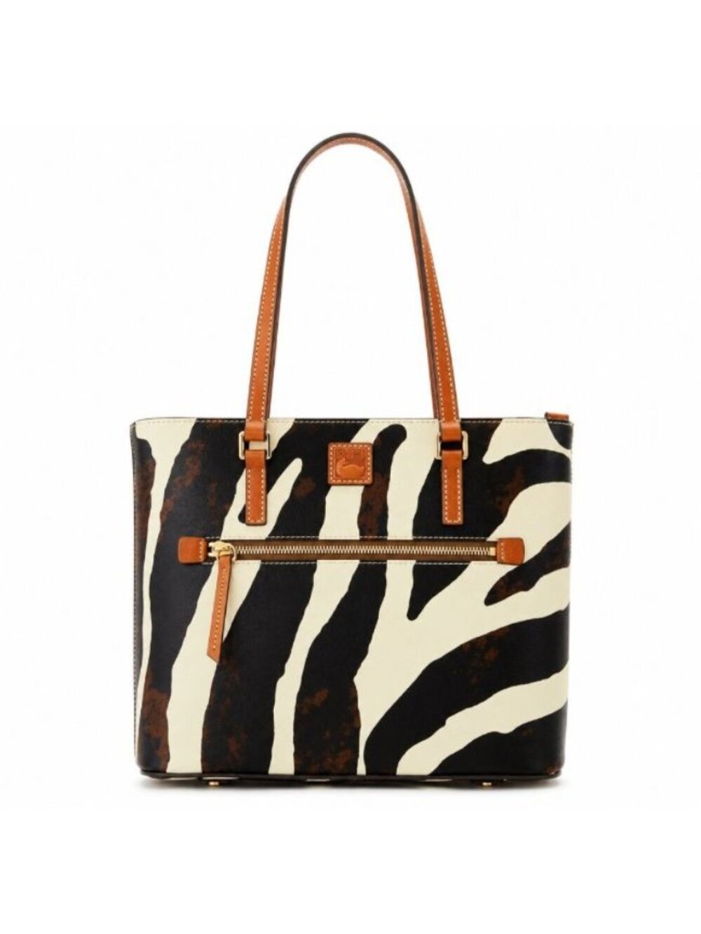 NWT Dooney & Bourke Zebra Print Italian Leather Large Shopper Tote Handbag